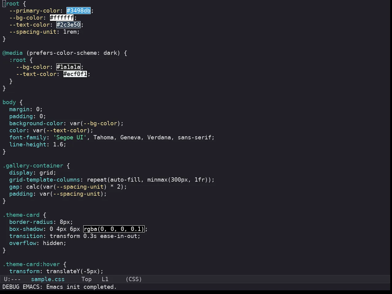 Kaolin Galaxy Theme in css-mode