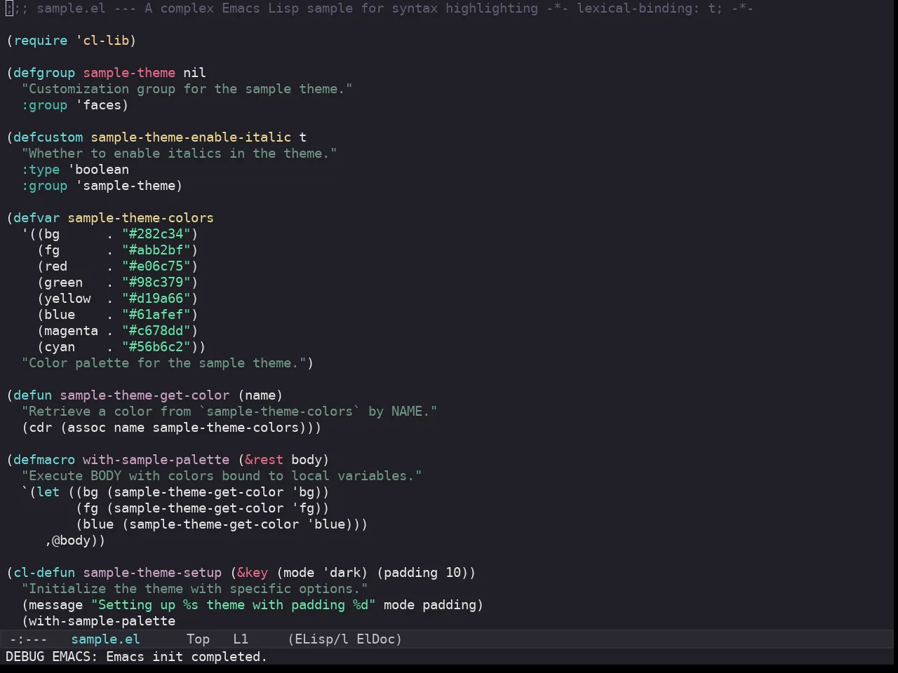 Kaolin Galaxy Theme in emacs-lisp-mode