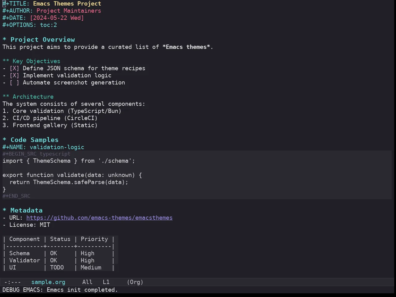 Kaolin Galaxy Theme in org-mode