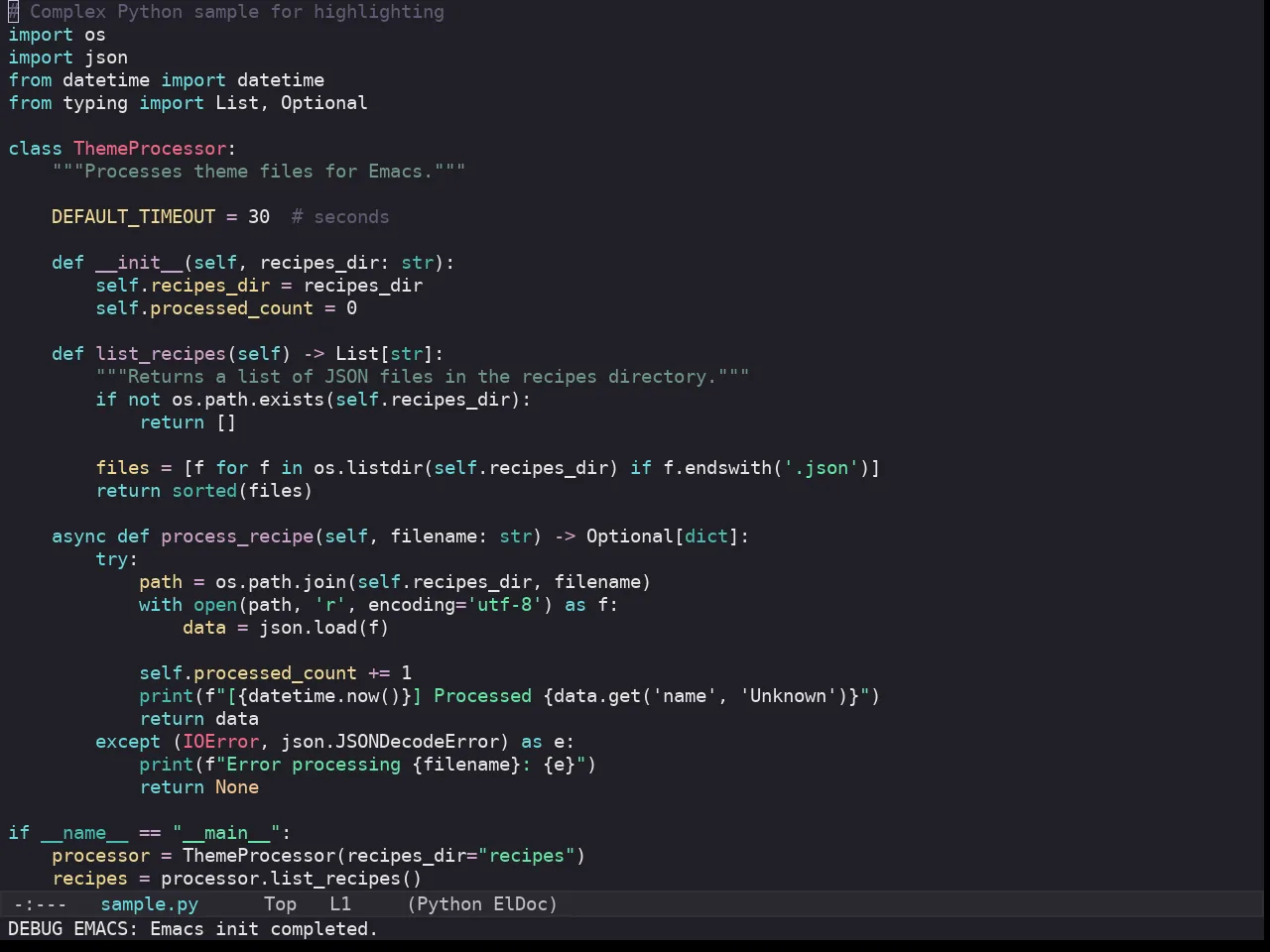 Kaolin Galaxy Theme in python-mode
