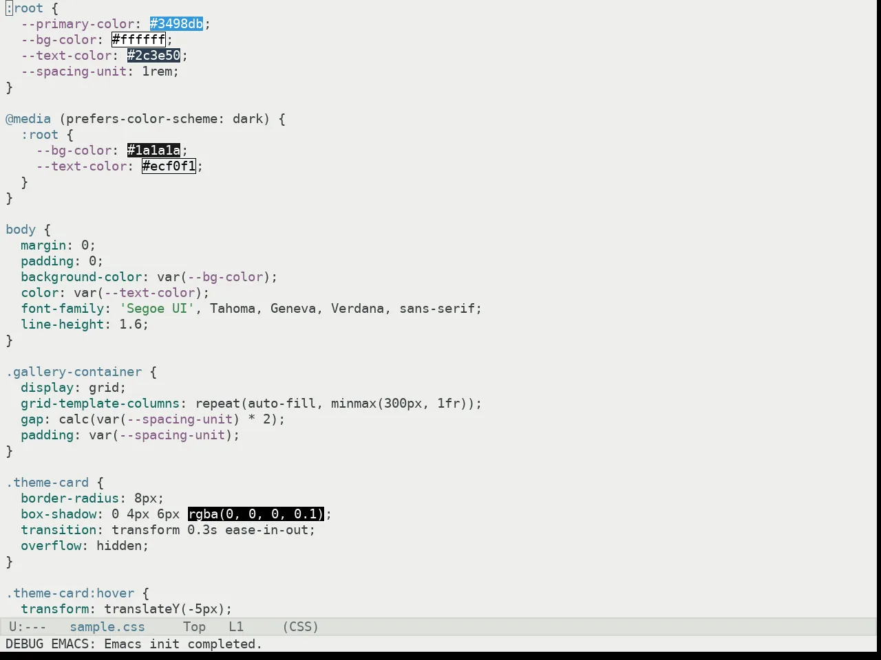 Kaolin Light Theme in css-mode
