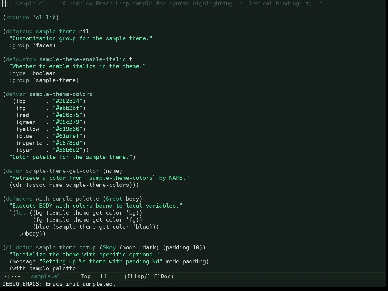 Kaolin Mono Dark Theme in emacs-lisp-mode