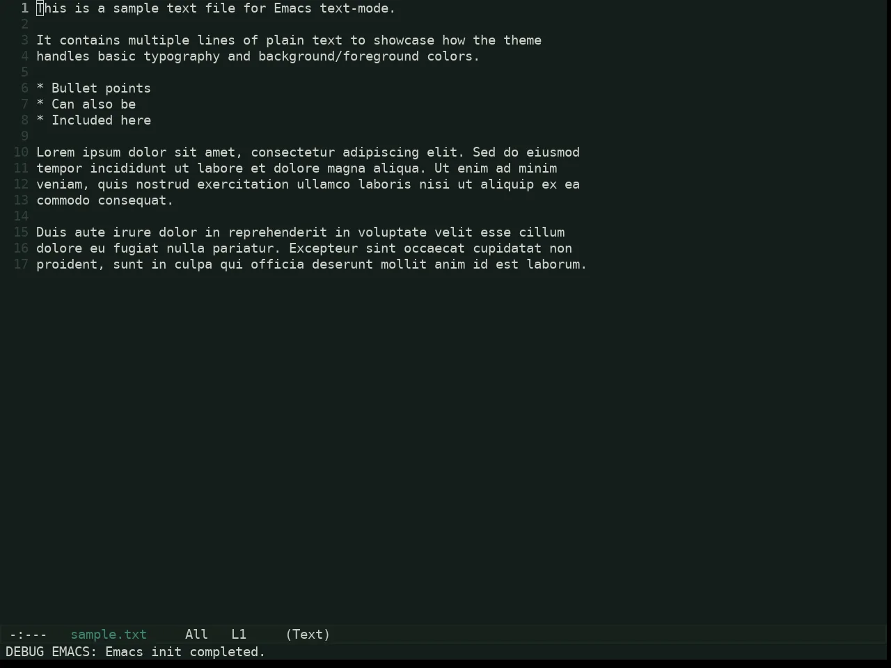 Kaolin Mono Dark Theme in text-mode
