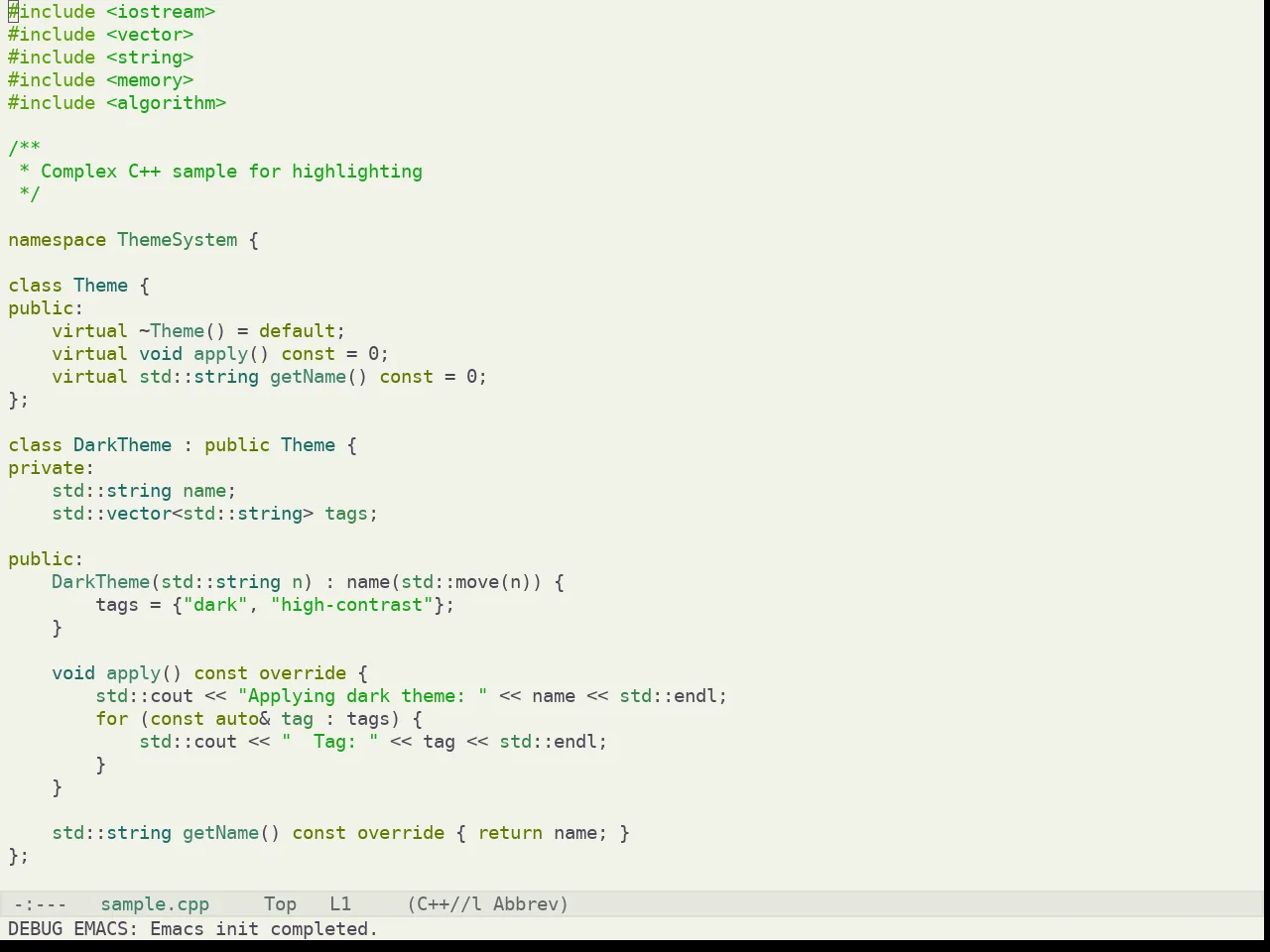 Kaolin Mono Light Theme in c++-mode