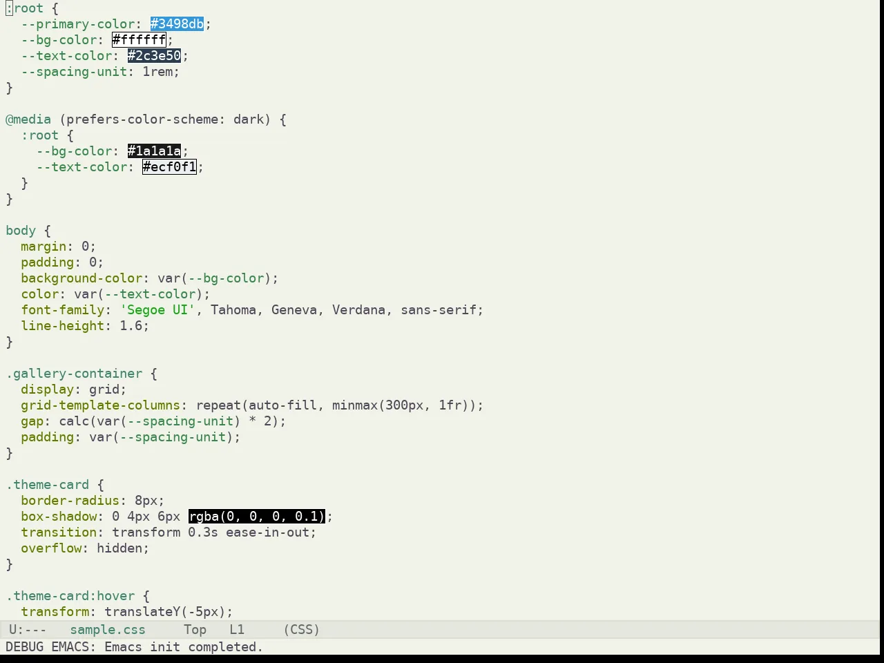 Kaolin Mono Light Theme in css-mode