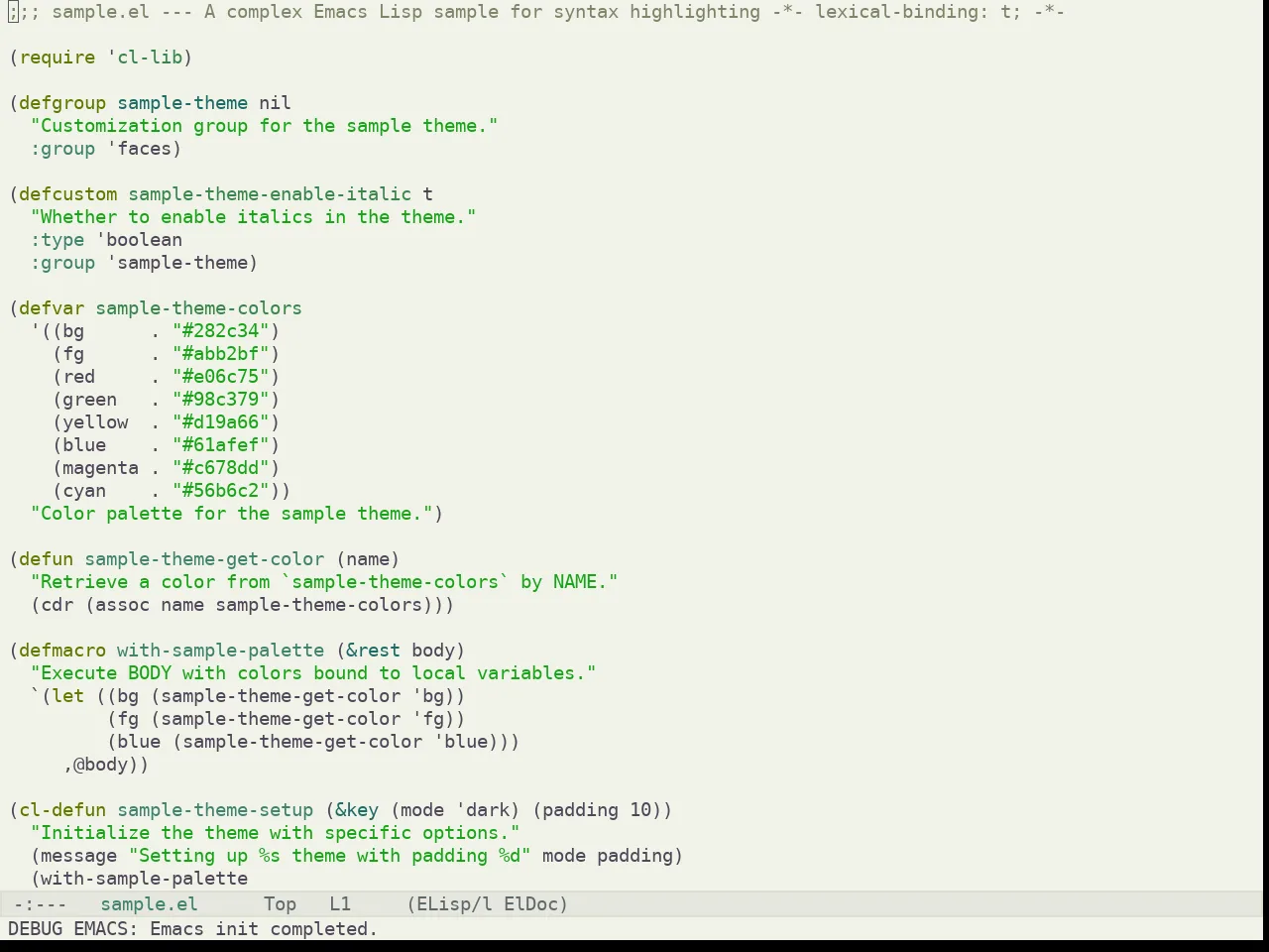 Kaolin Mono Light Theme in emacs-lisp-mode