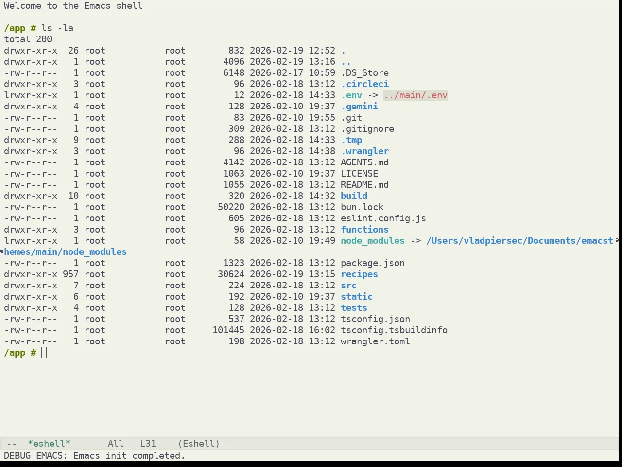 Kaolin Mono Light Theme in eshell