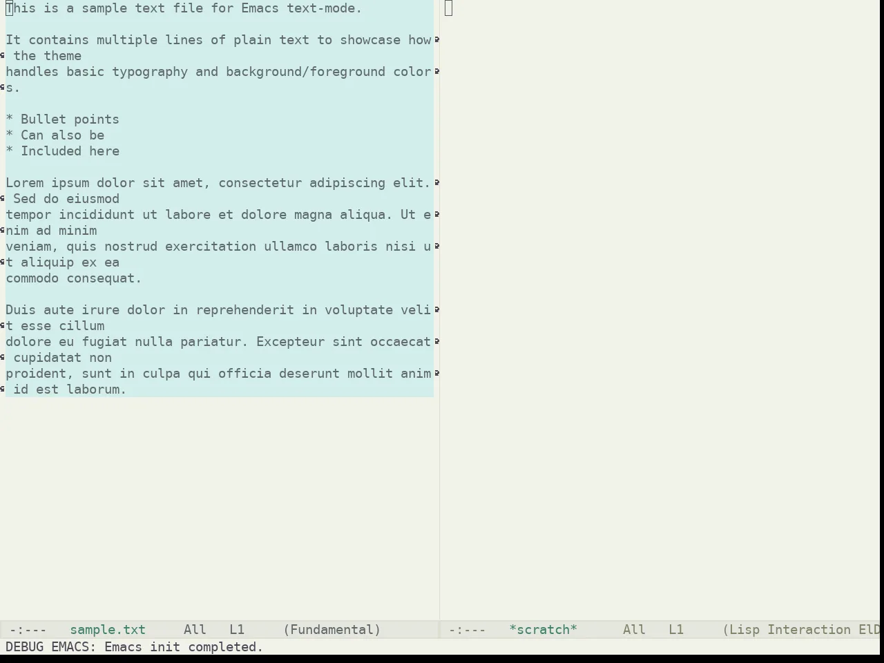 Kaolin Mono Light Theme in fundamental-mode