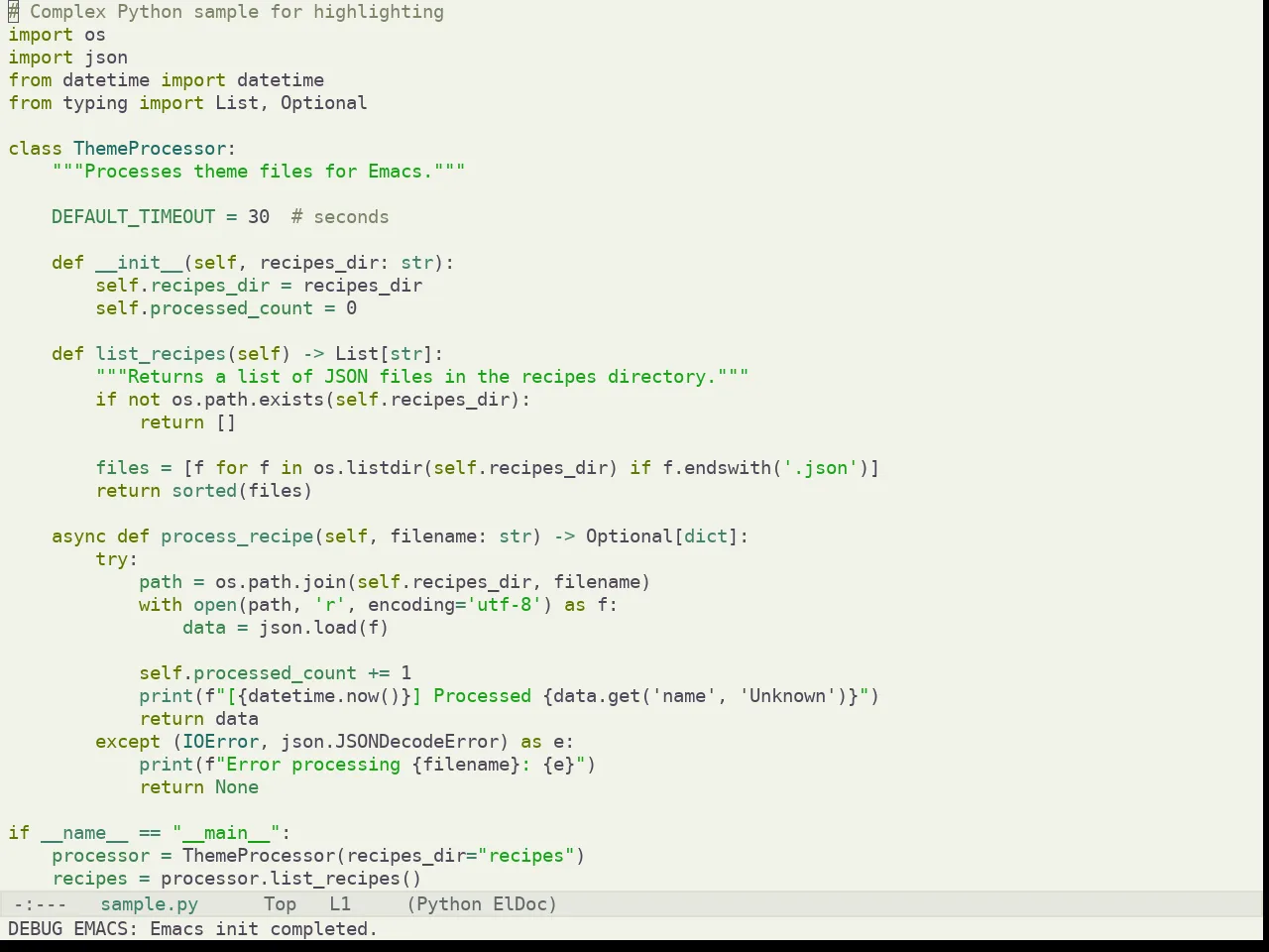 Kaolin Mono Light Theme in python-mode