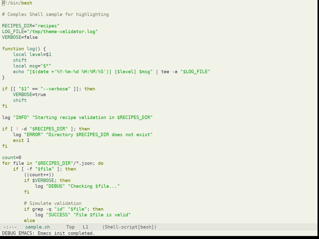 Kaolin Mono Light Theme in sh-mode