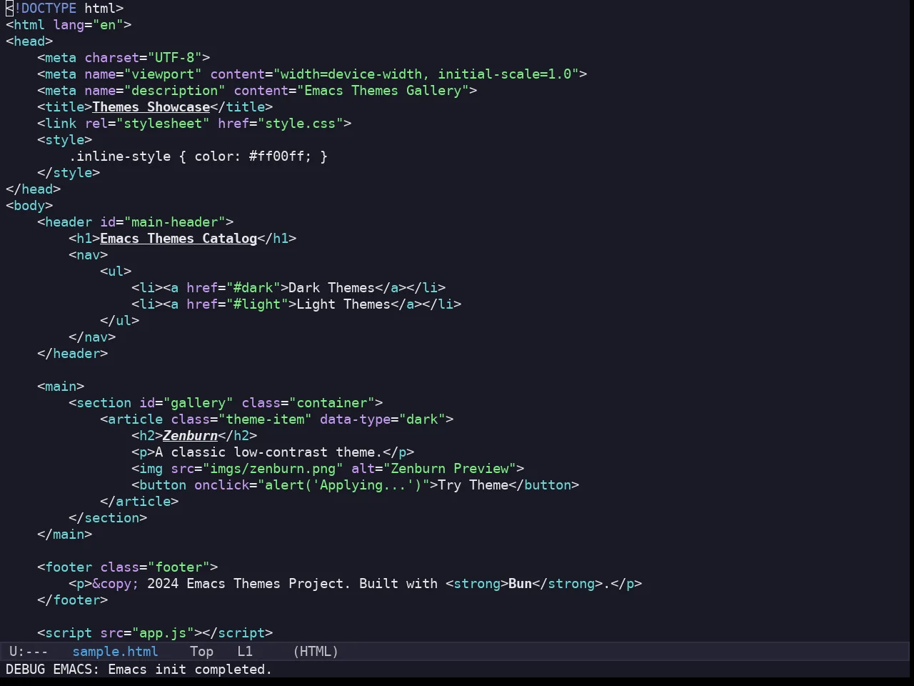 Kaolin Ocean Theme in html-mode