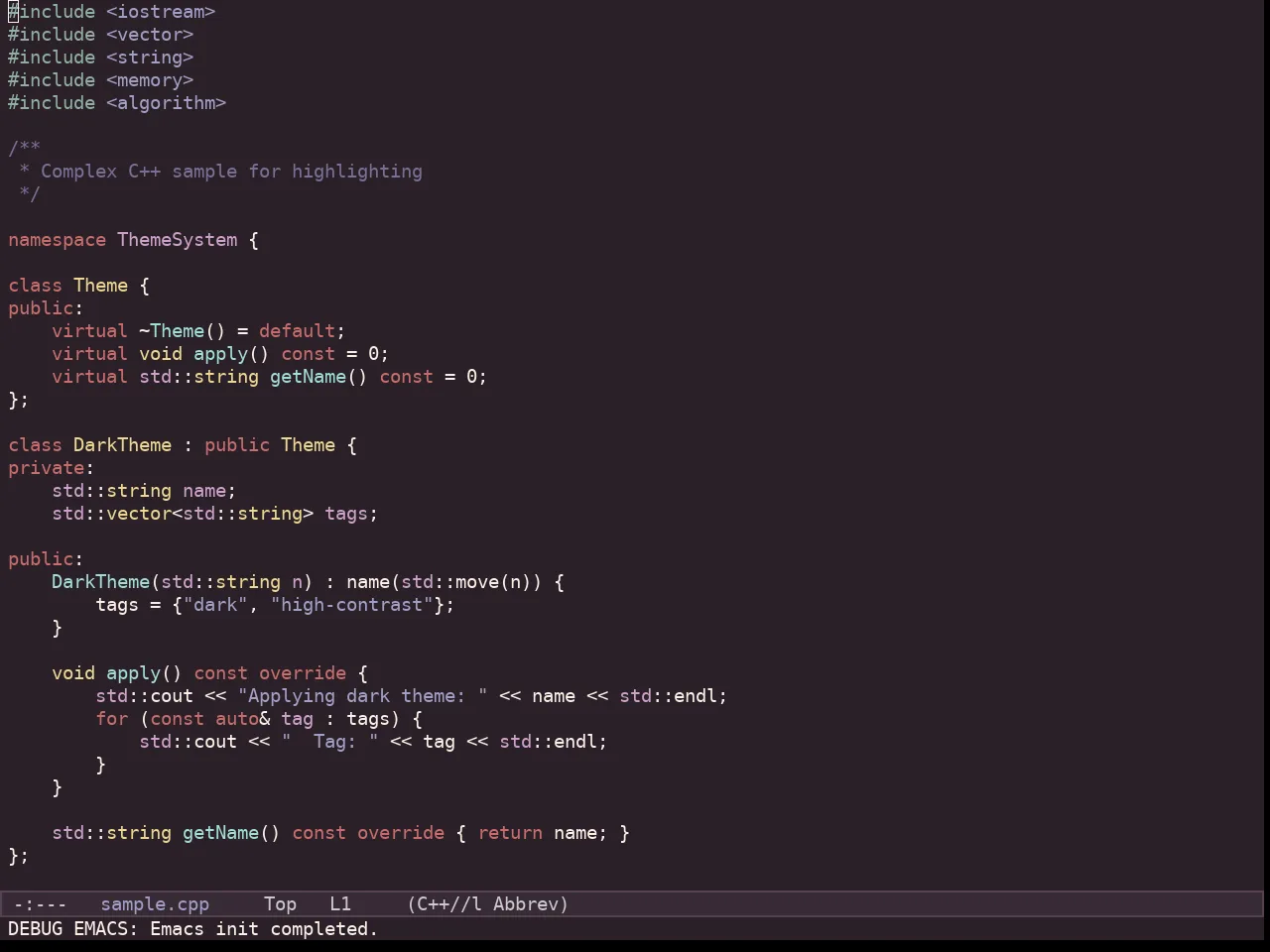 Kaolin Shiva Theme in c++-mode