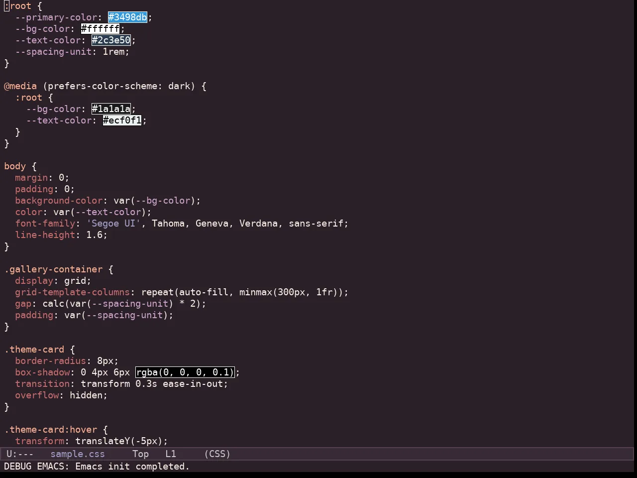 Kaolin Shiva Theme in css-mode