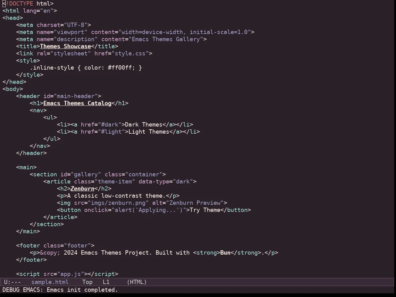 Kaolin Shiva Theme in html-mode