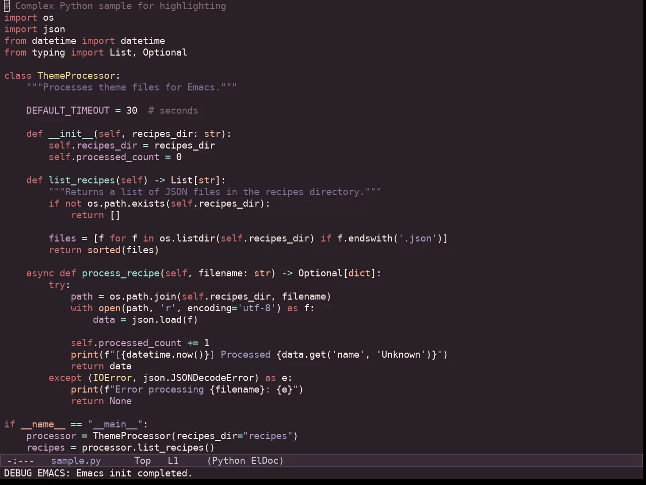 Kaolin Shiva Theme in python-mode