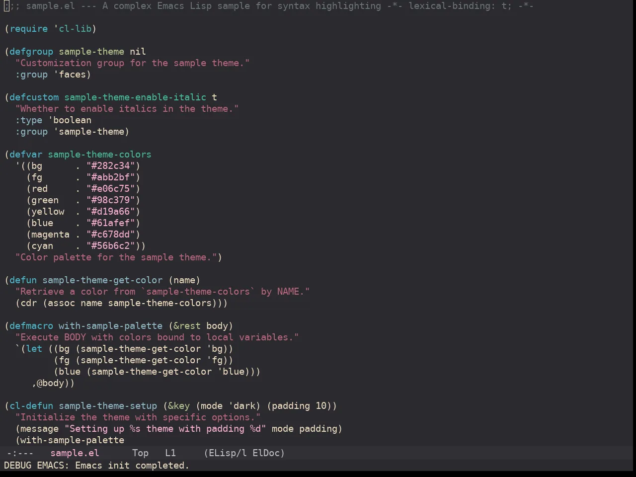 Kaolin Temple Theme in emacs-lisp-mode