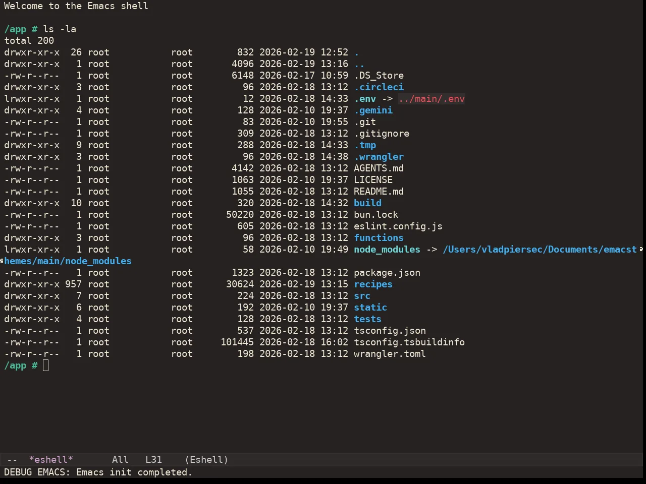 Kaolin Valley Dark Theme in eshell