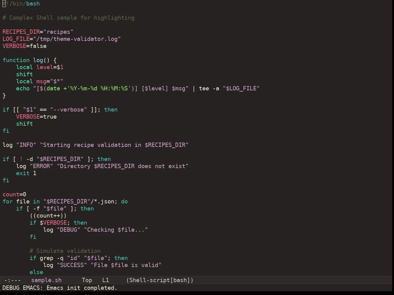 Kaolin Valley Dark Theme in sh-mode