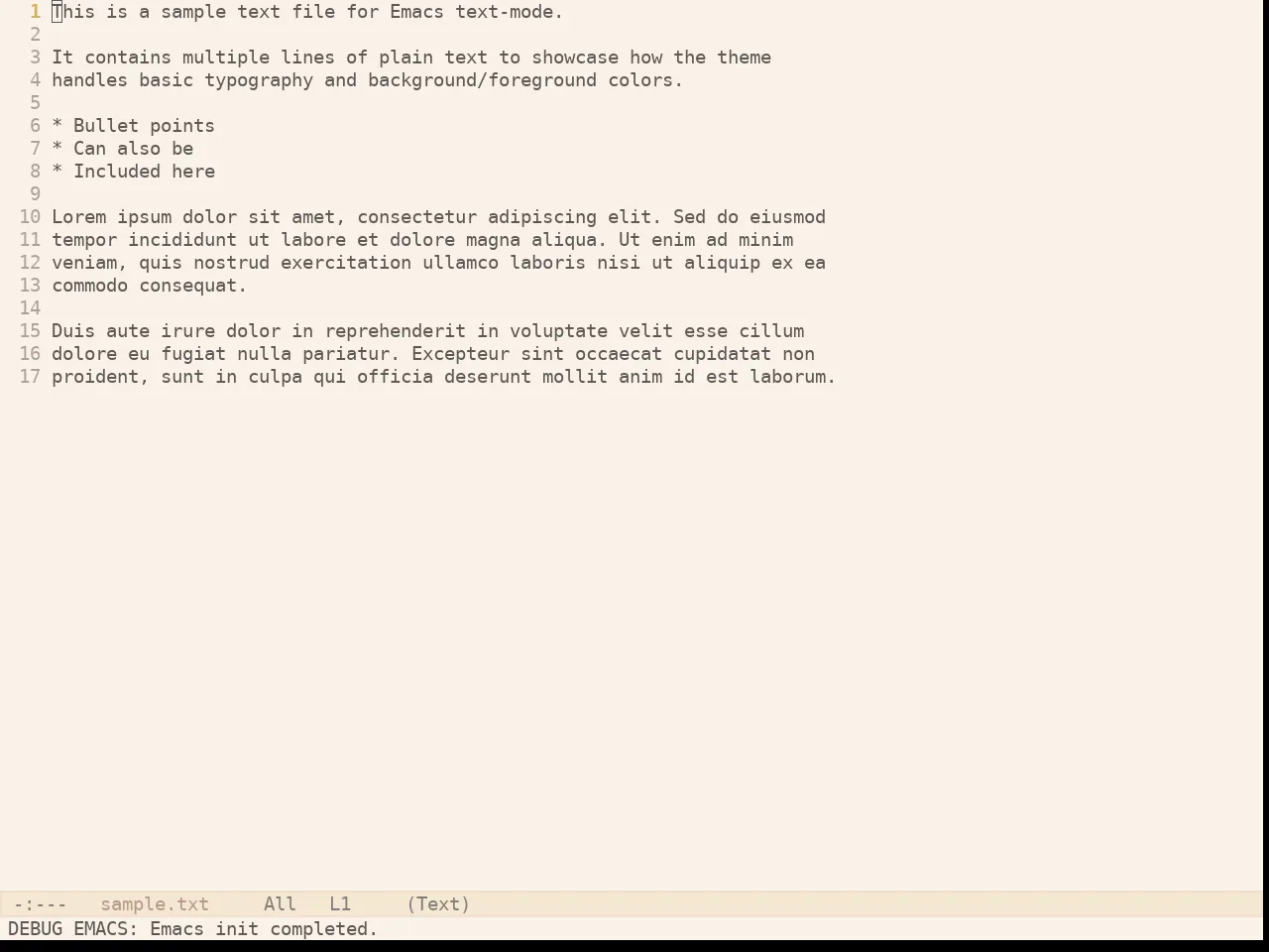 Kaolin Valley Light Theme in text-mode