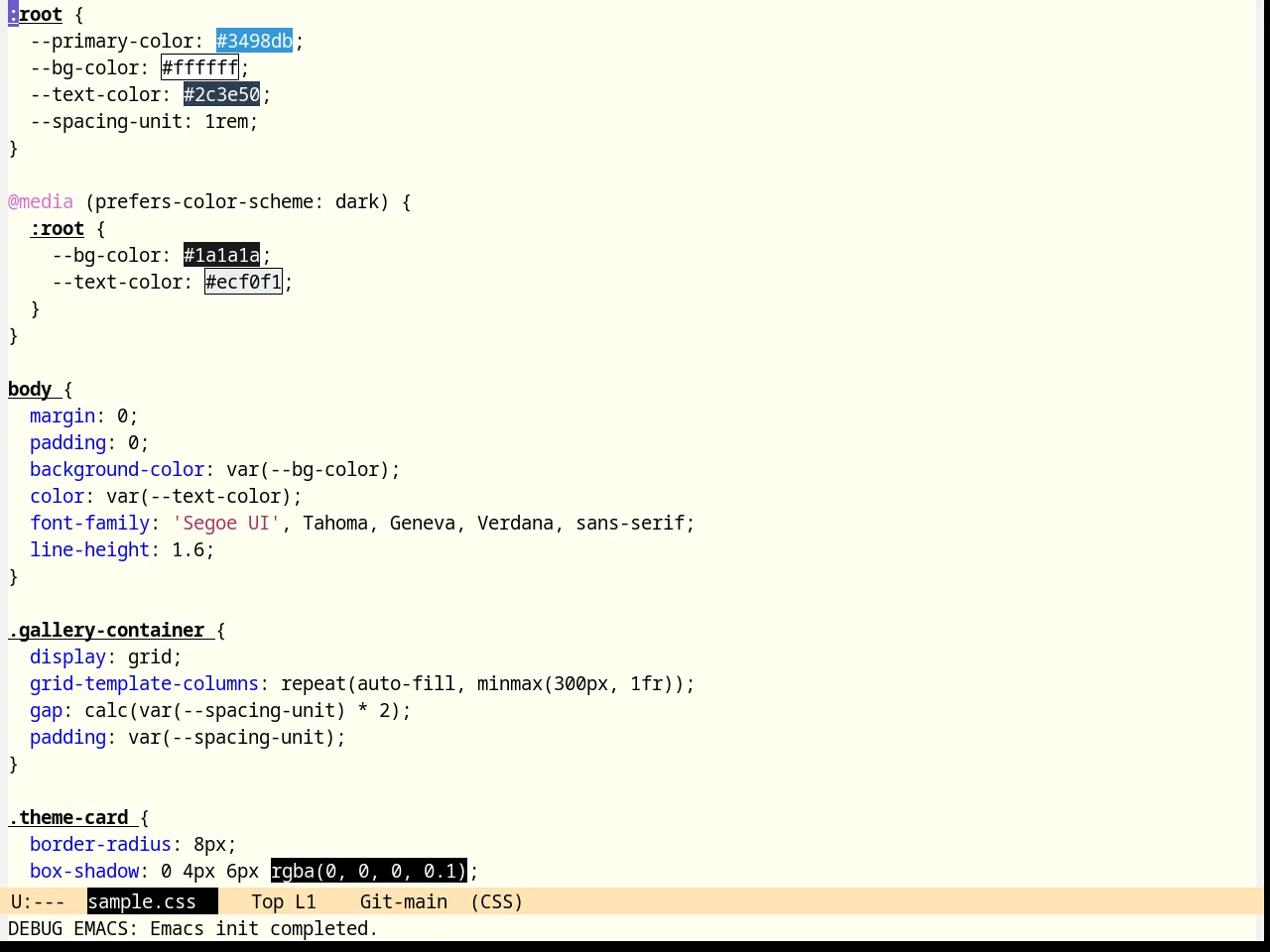 Katester Theme in css-mode