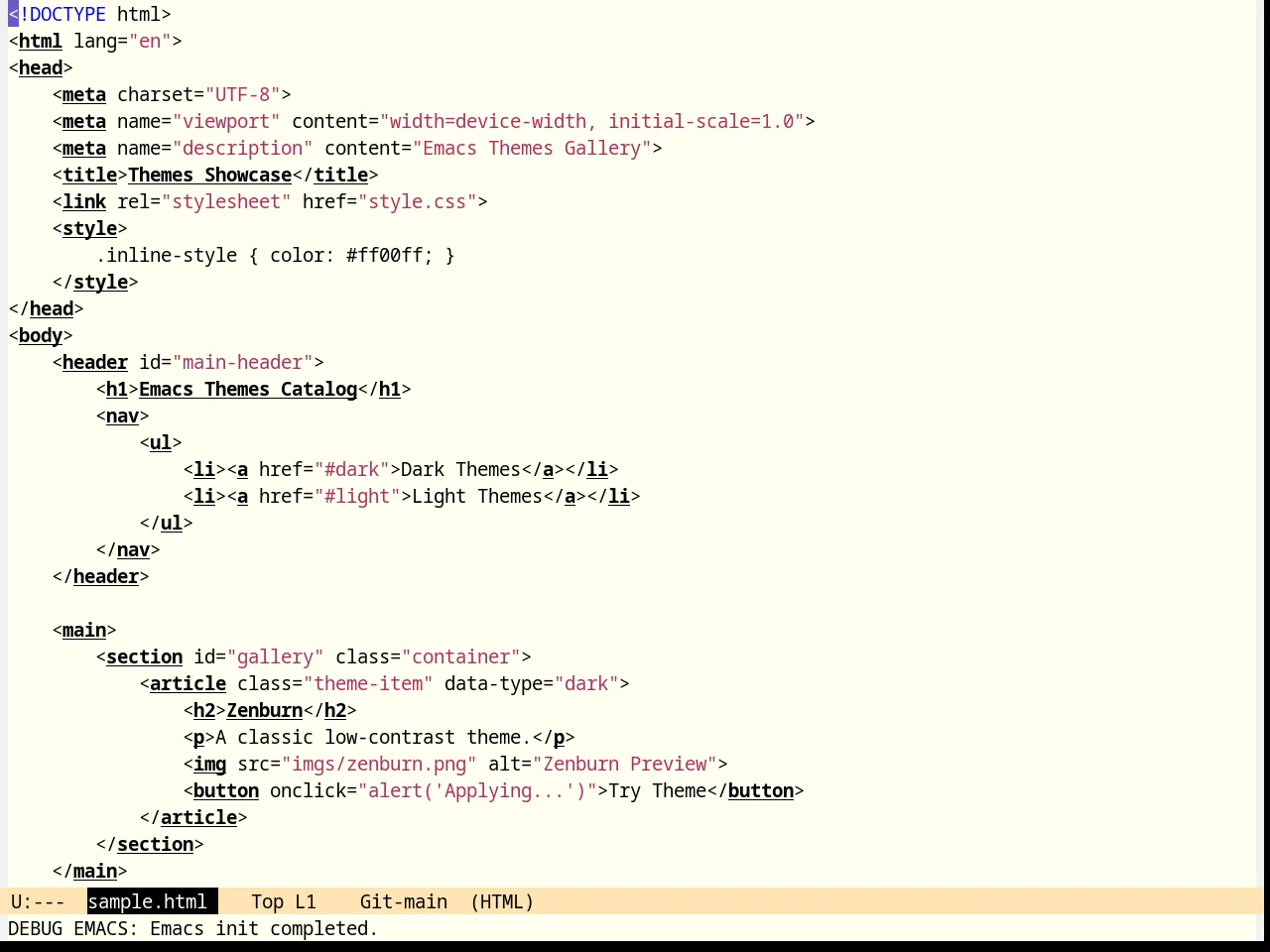 Katester Theme in html-mode