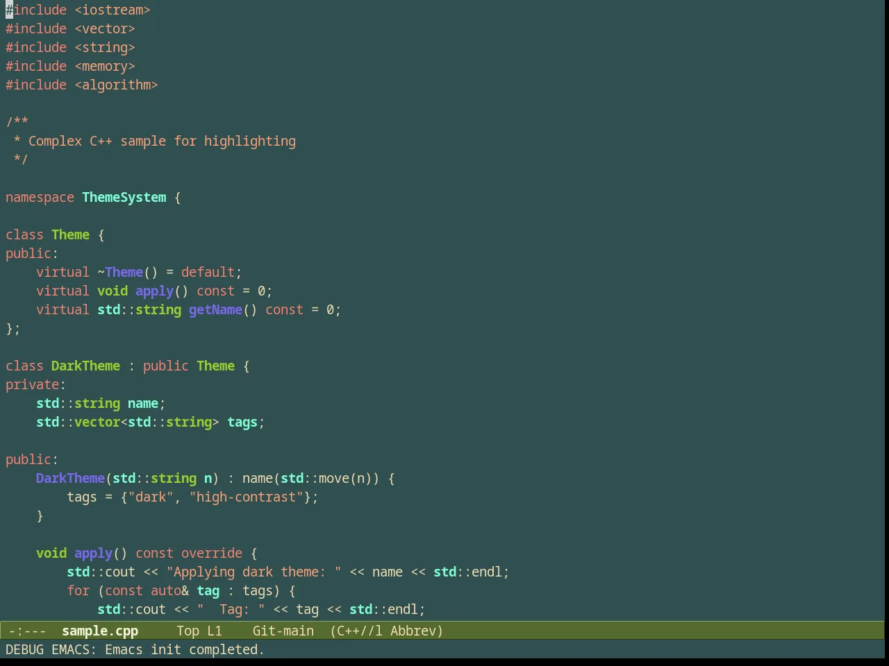Kingsajz Theme in c++-mode