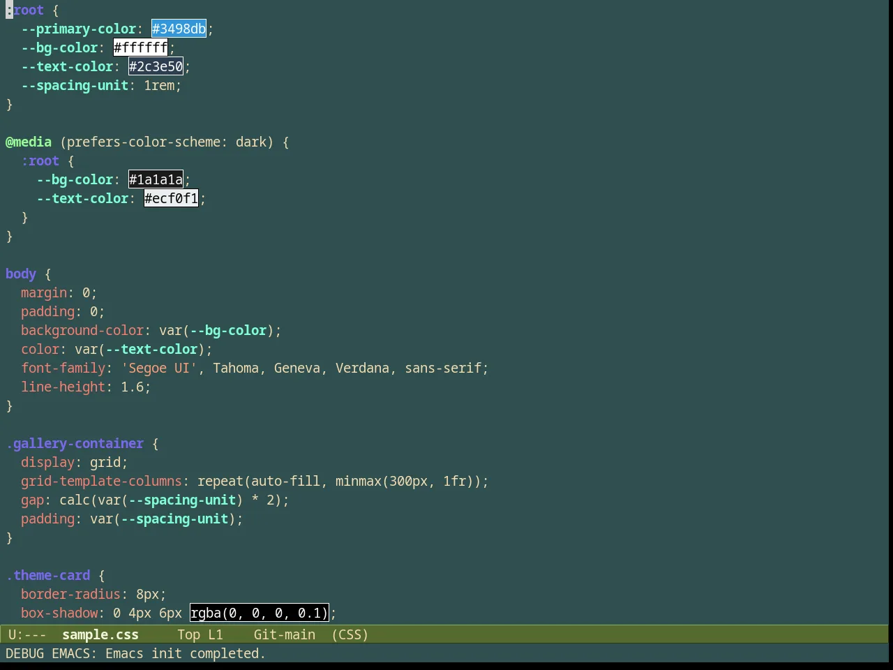 Kingsajz Theme in css-mode