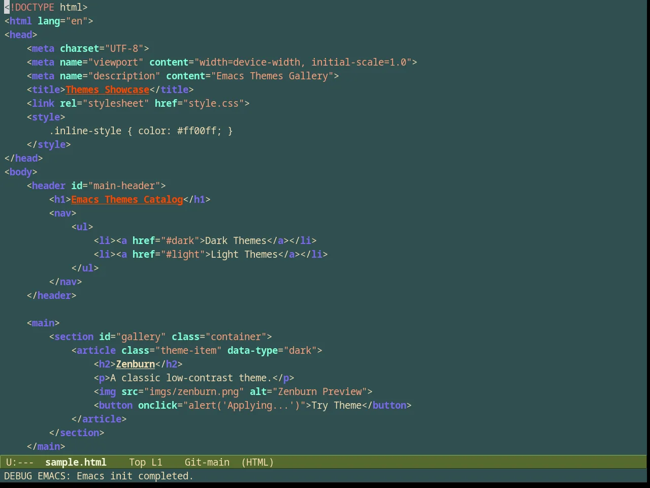 Kingsajz Theme in html-mode