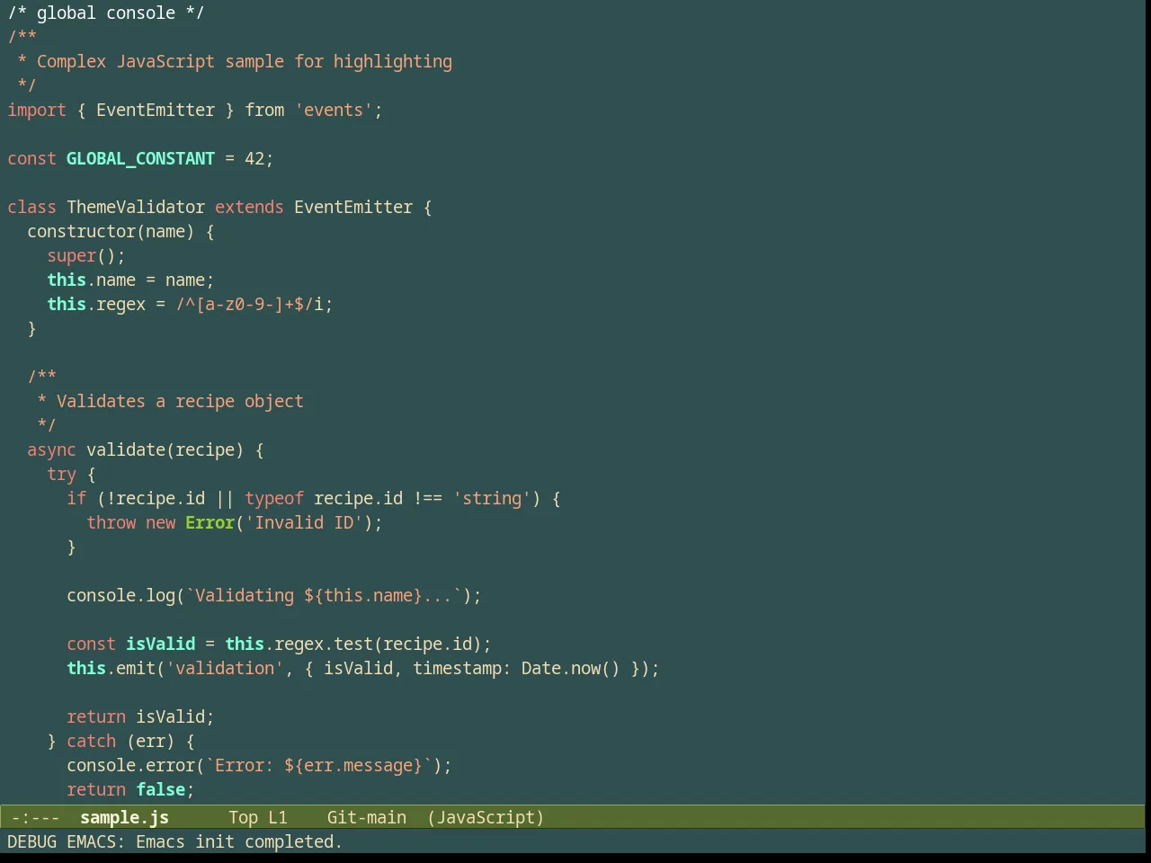 Kingsajz Theme in javascript-mode