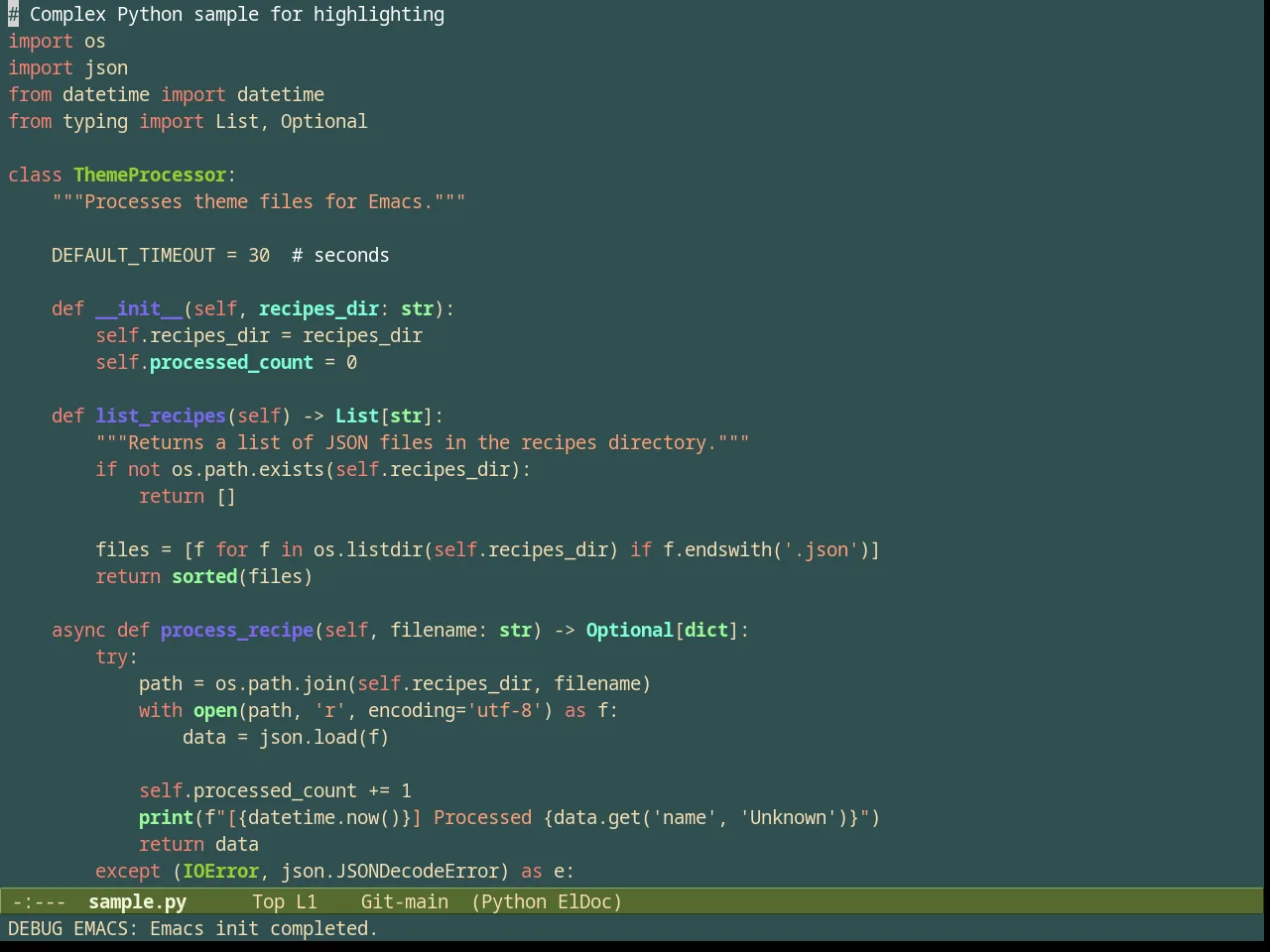 Kingsajz Theme in python-mode