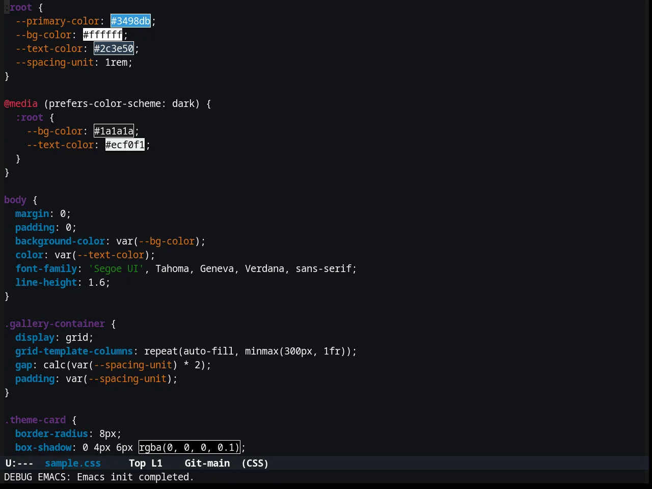 Klere Theme in css-mode