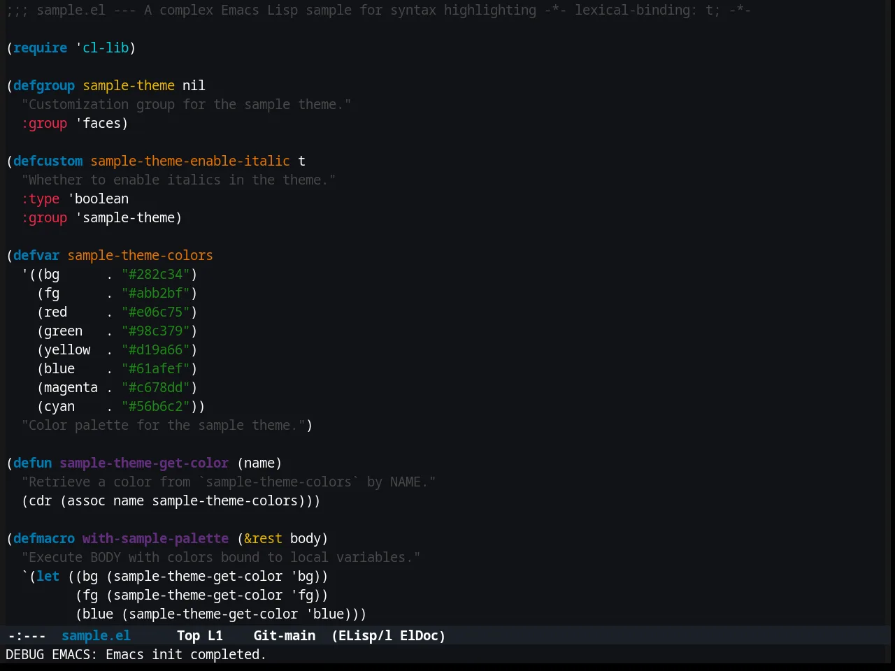 Klere Theme in emacs-lisp-mode