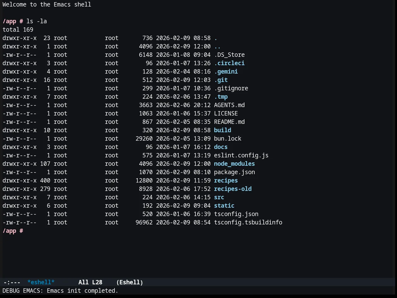 Klere Theme in eshell
