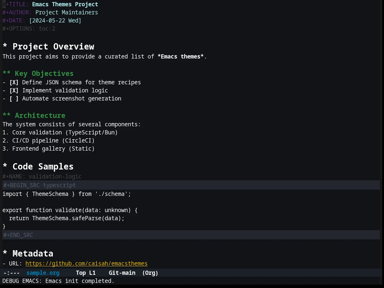 Klere Theme in org-mode