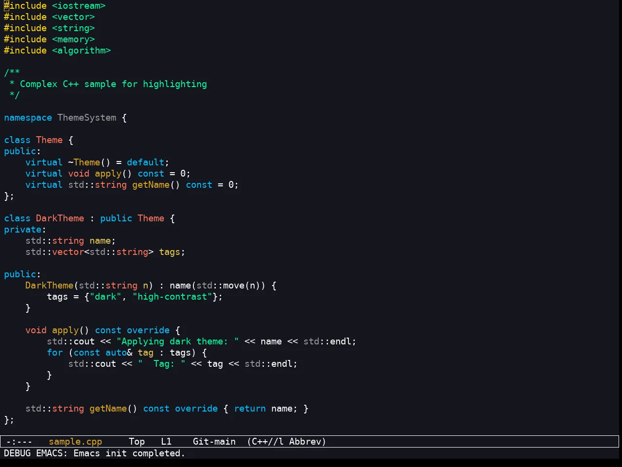 Kooten Theme in c++-mode