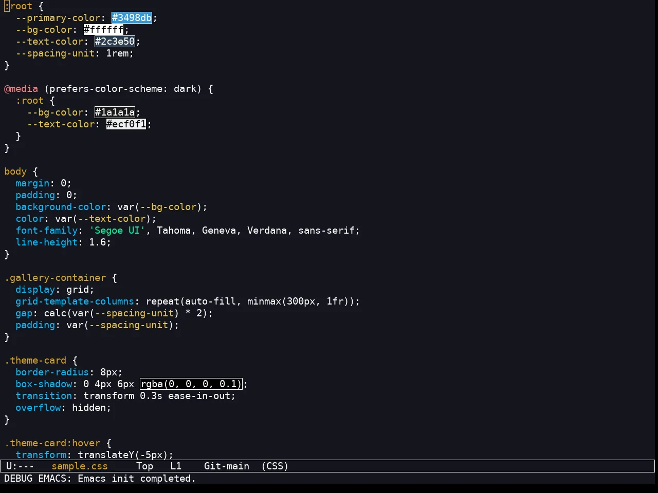 Kooten Theme in css-mode