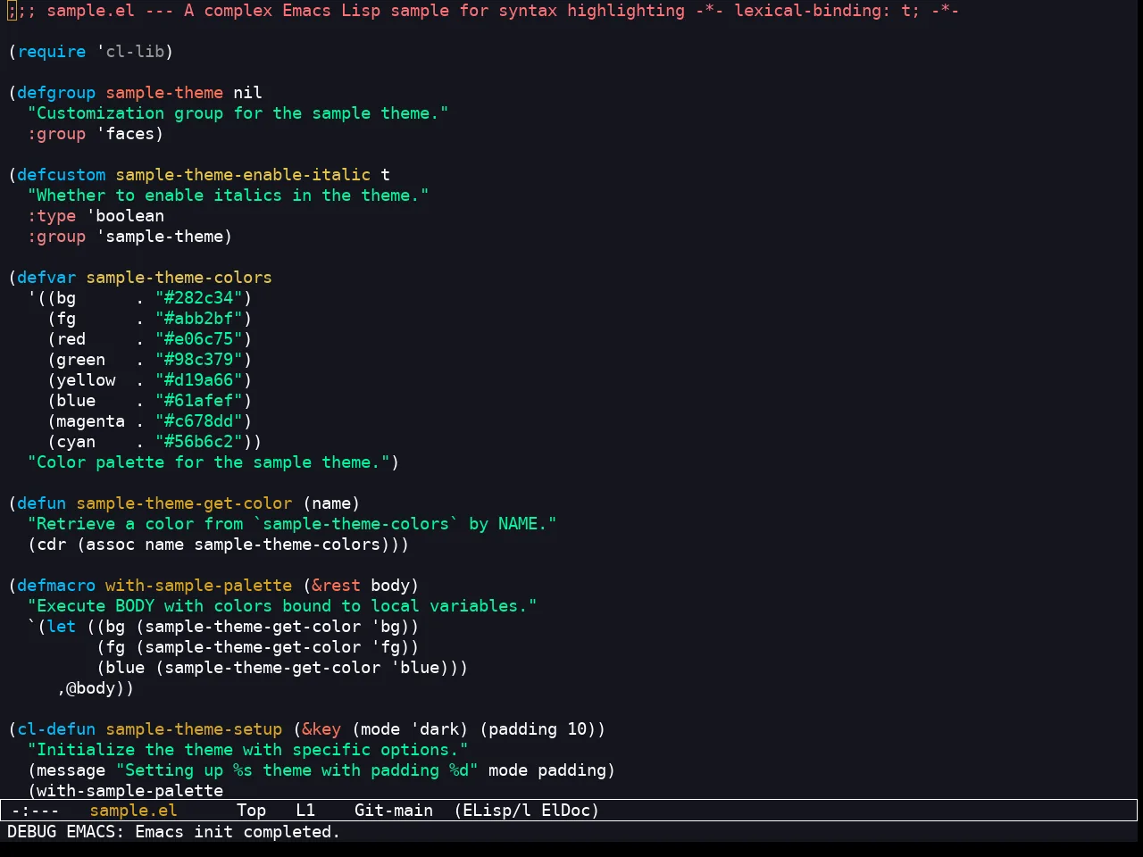 Kooten Theme in emacs-lisp-mode