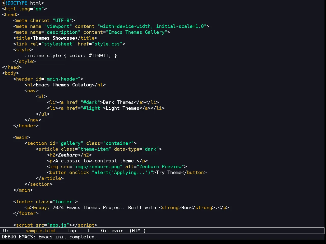 Kooten Theme in html-mode