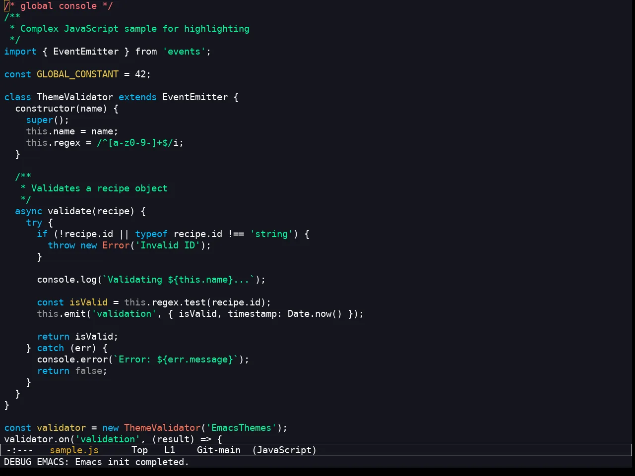 Kooten Theme in javascript-mode