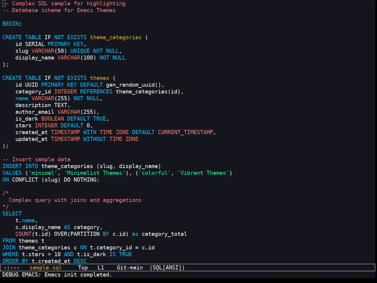 Kooten Theme in sql-mode