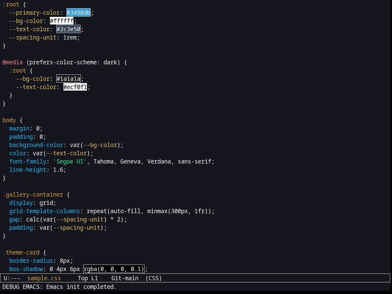 Kooten Theme in css-mode