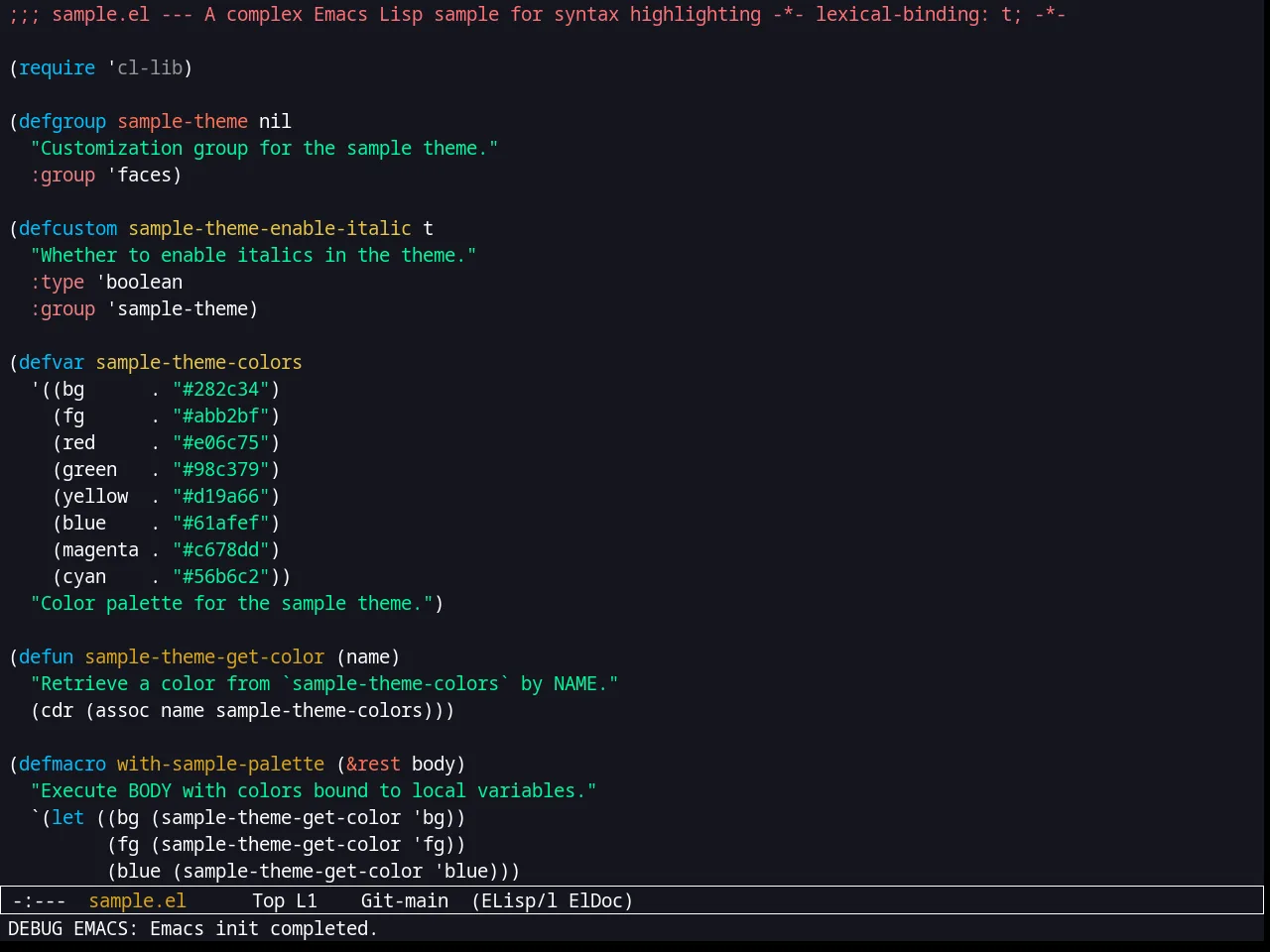 Kooten Theme in emacs-lisp-mode