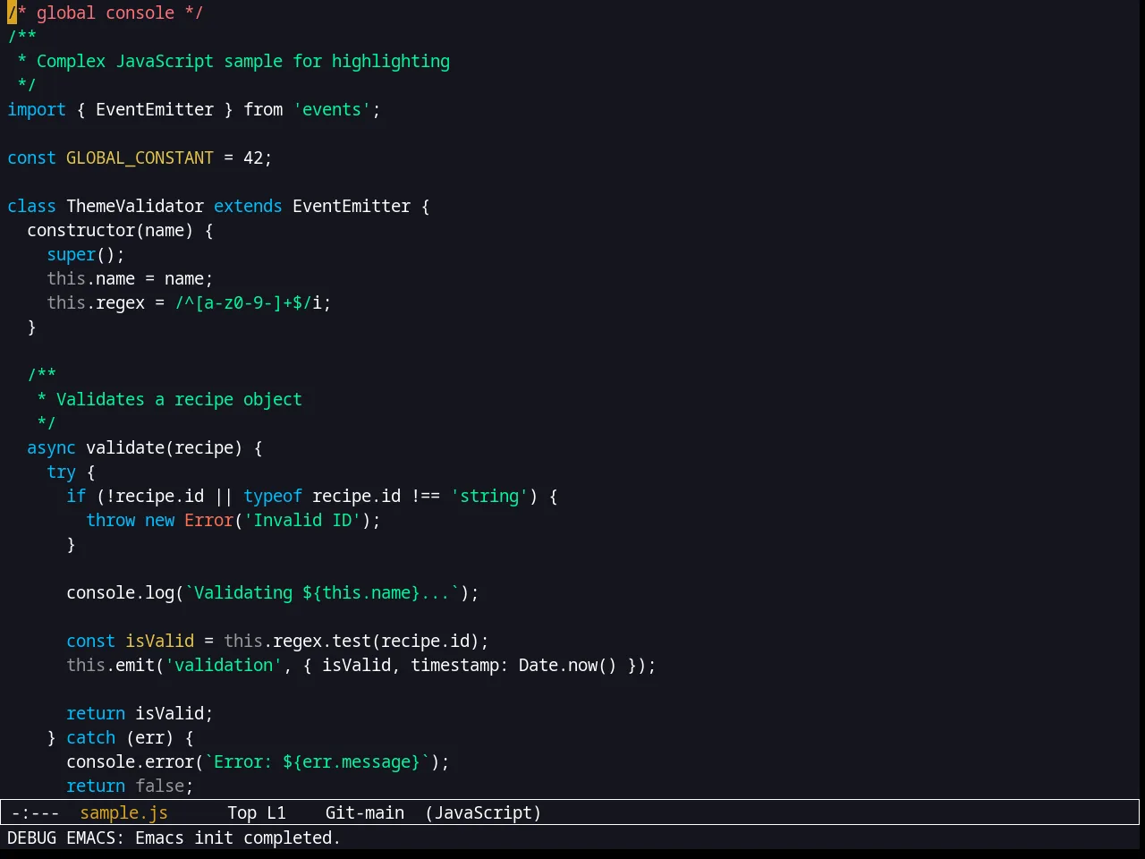 Kooten Theme in javascript-mode