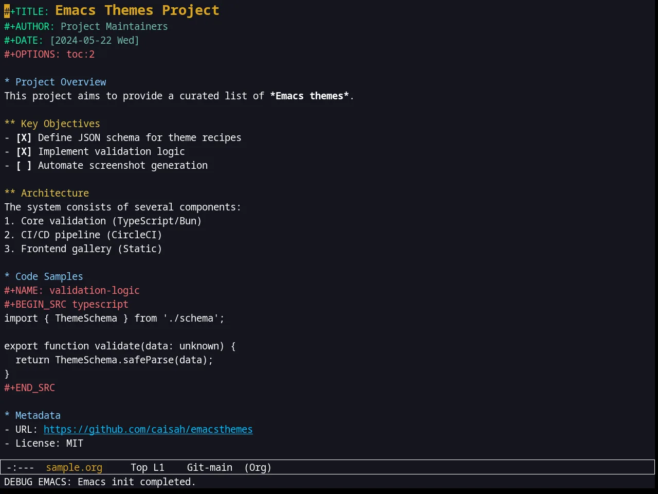 Kooten Theme in org-mode