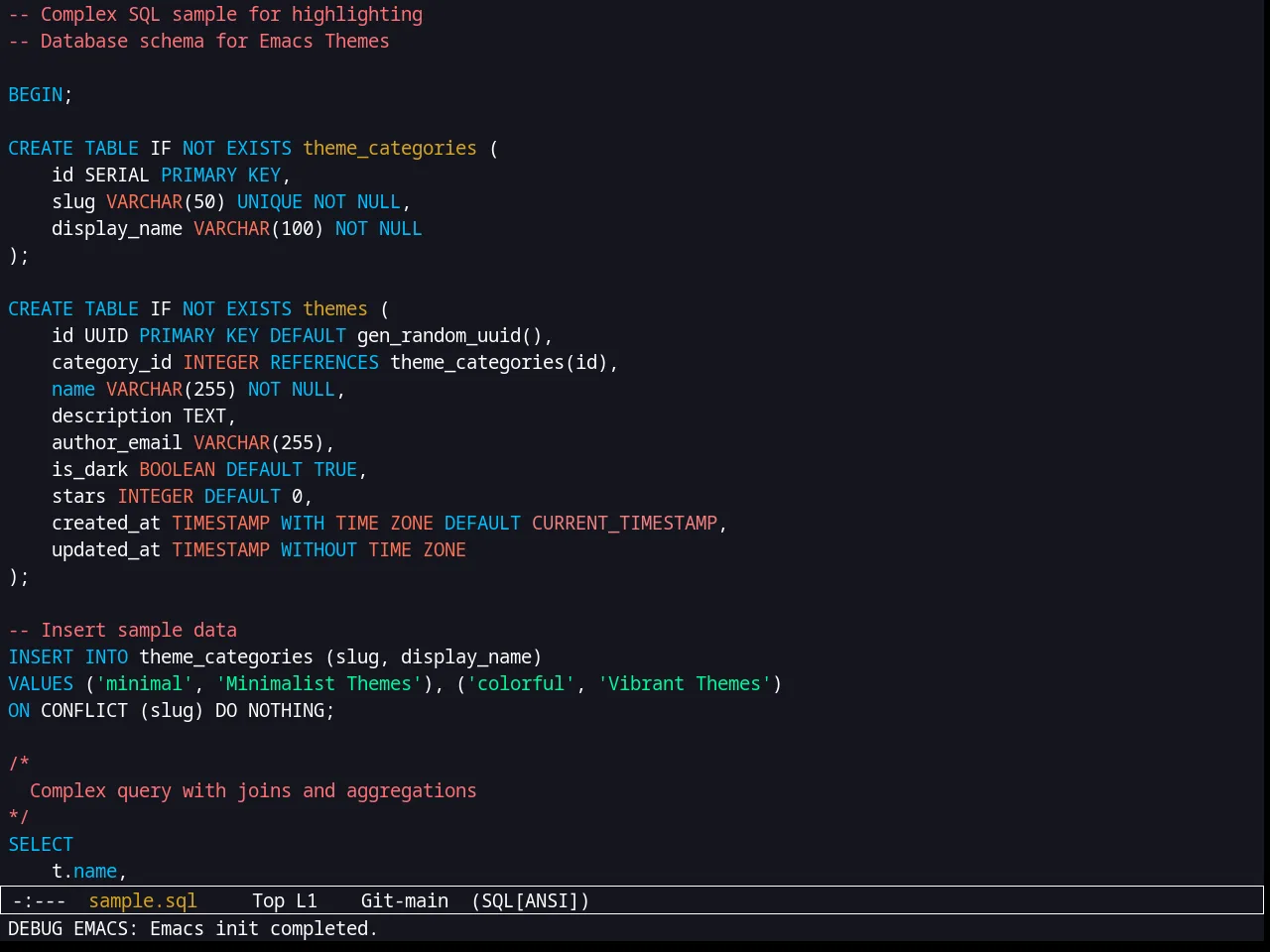 Kooten Theme in sql-mode