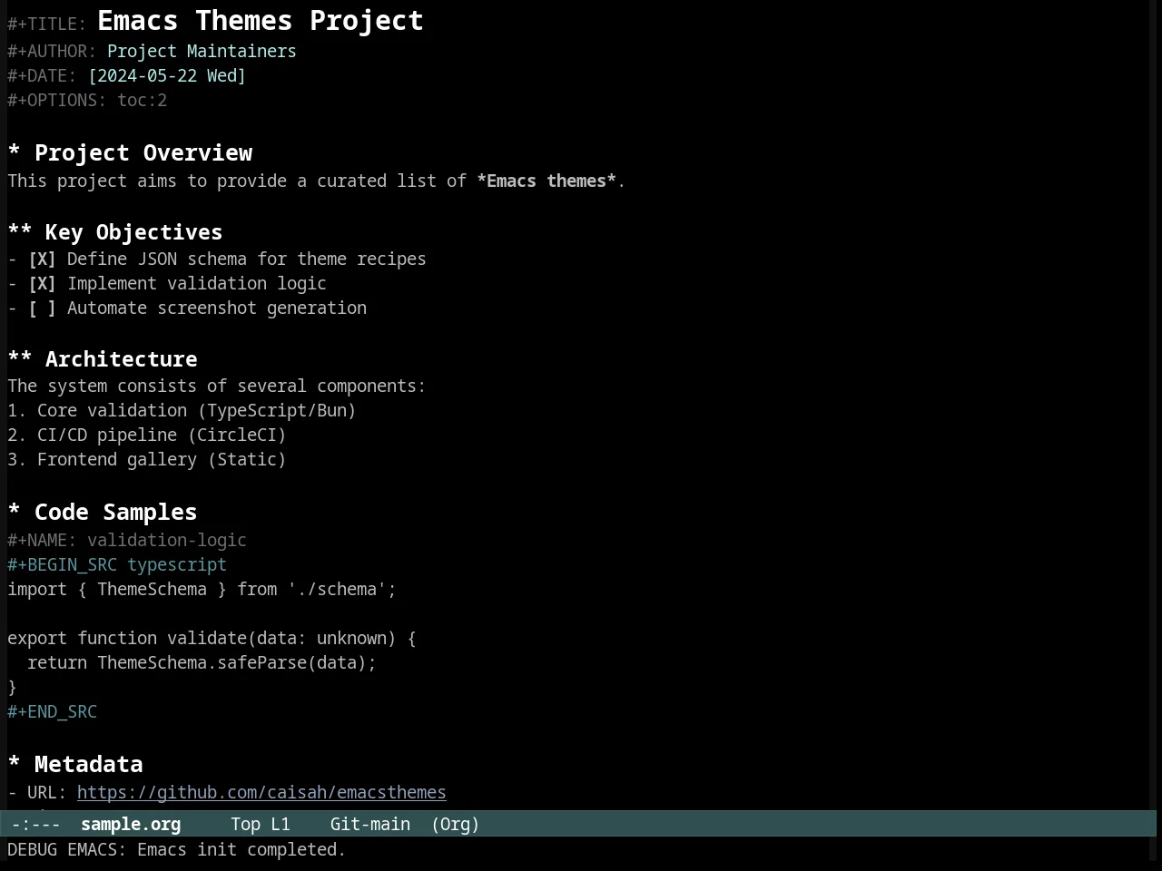 Kosmos Theme in org-mode