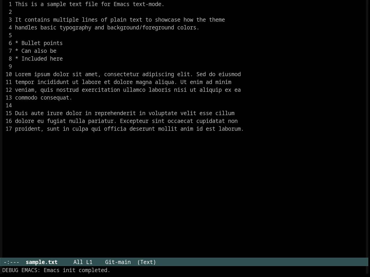 Kosmos Theme in text-mode