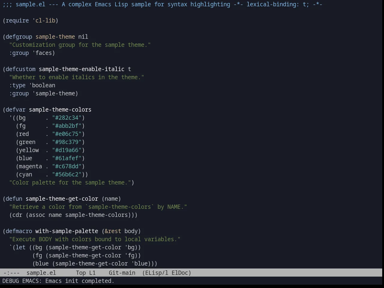 kuronami in emacs-lisp-mode