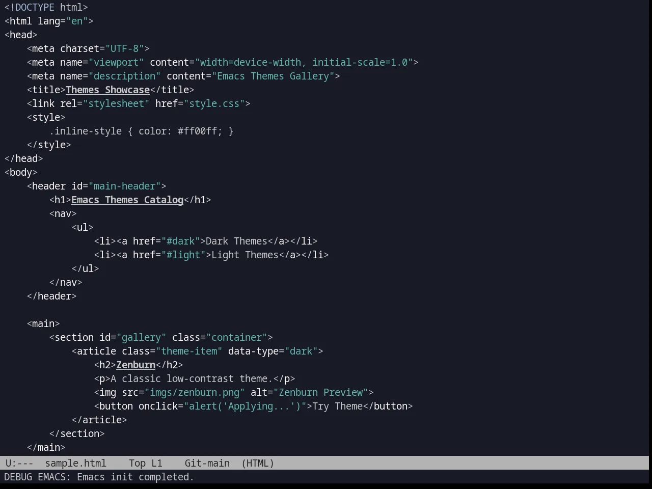 kuronami in html-mode