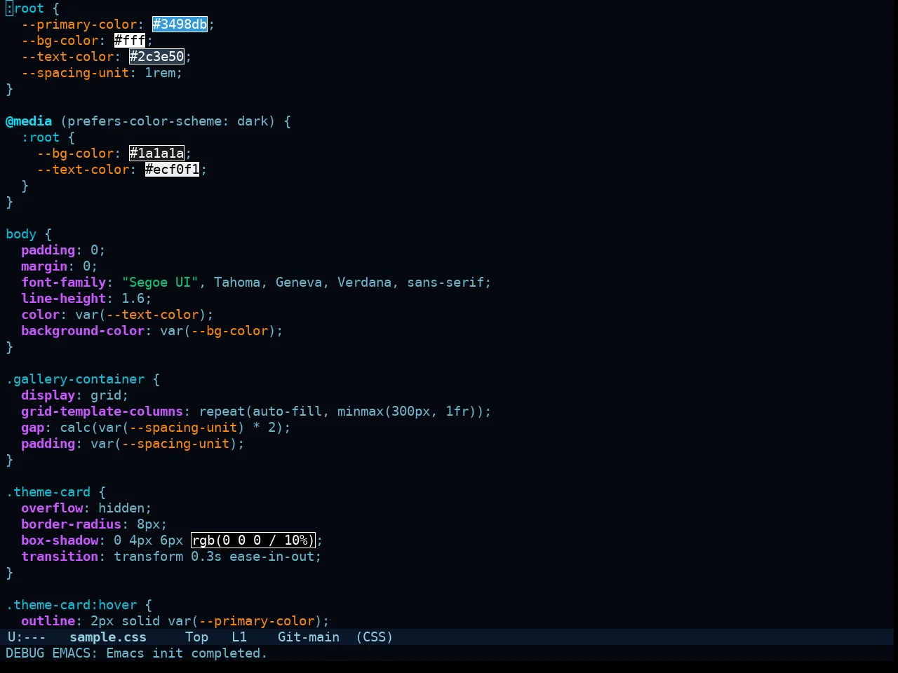 Kusanagi Theme in css-mode
